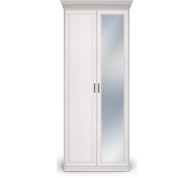 Шкаф 2-х дверный с глухой дверью и зеркальной Неаполь Ясень анкор светлый (патина "серебро") Шкаф 2-х дверный с глухой дверью и зеркальной Неаполь Ясень анкор светлый (патина "серебро")