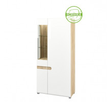 Двухстворчатый комбинированный шкаф в гостиную Леонардо МН-026-19 белый правый