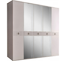 Пятистворчатый шкаф для одежды с зеркалом Rimini Solo РМШ1/5 (s) (слоновая кость) Пятистворчатый шкаф для одежды с зеркалом Rimini Solo РМШ1/5 (s) (слоновая кость)