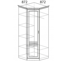 Угловой шкаф для одежды Орлеан 837 ясень светлый Угловой шкаф для одежды Орлеан 837 ясень светлый