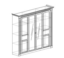 Шкаф четырехдверный с зеркалами Лючия 203 темный Шкаф четырехдверный с зеркалами Лючия 203 темный