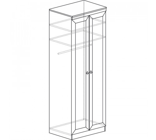 Двустворчатый шкаф для одежды в гостиную Инна 609 светлый Двустворчатый шкаф для одежды в гостиную Инна 609 светлый