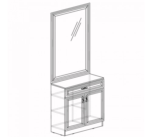 Тумба с зеркалом для прихожей Лира 59 светлая Тумба с зеркалом для прихожей Лира 59 светлая