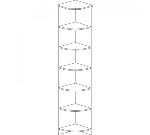 Стеллаж угловой Инна 618 темный