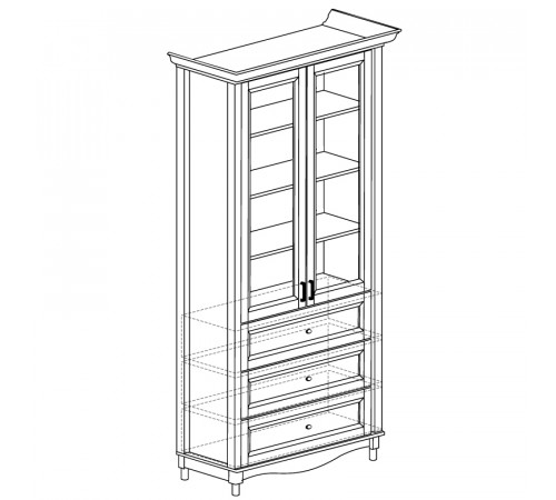 Шкаф витрина комбинированный Прованс 402 Шкаф витрина комбинированный Прованс 402